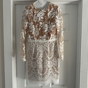 Monique Lhuillier Long Sleeve Lace Dress (Worn Once)